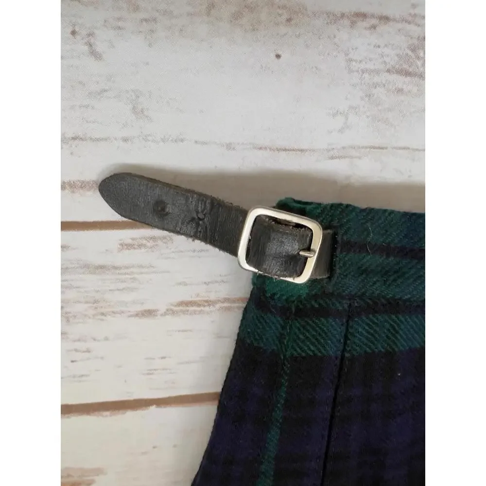 VTG Laired- Porch Pleated‎ Tartan Unisex Skirt with Adjustable Leather Straps